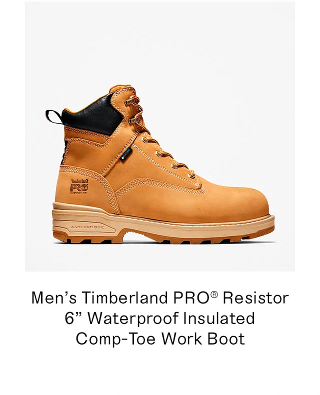 Men's Timberland PRO Resistor 6 Inch Waterpoof Insulated Comp-Toe Work Boot