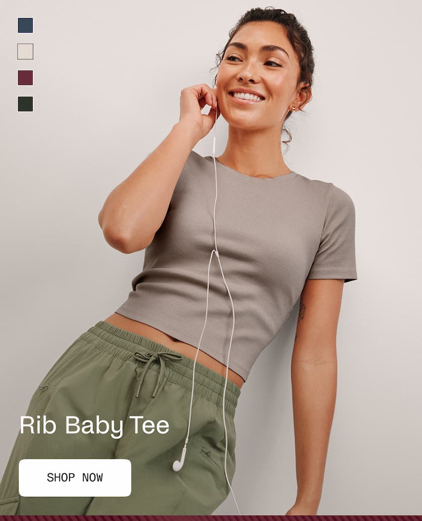 Rib Baby Tee in Oat