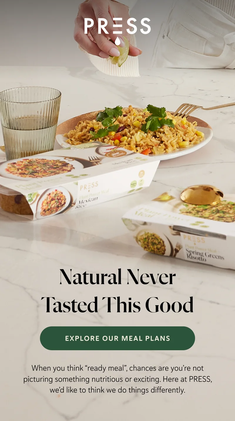 Natural never tasted this good. When you think “ready meal”, chances are you’re not picturing something nutritious or exciting. Here at PRESS, we’d like to think we do things differently.