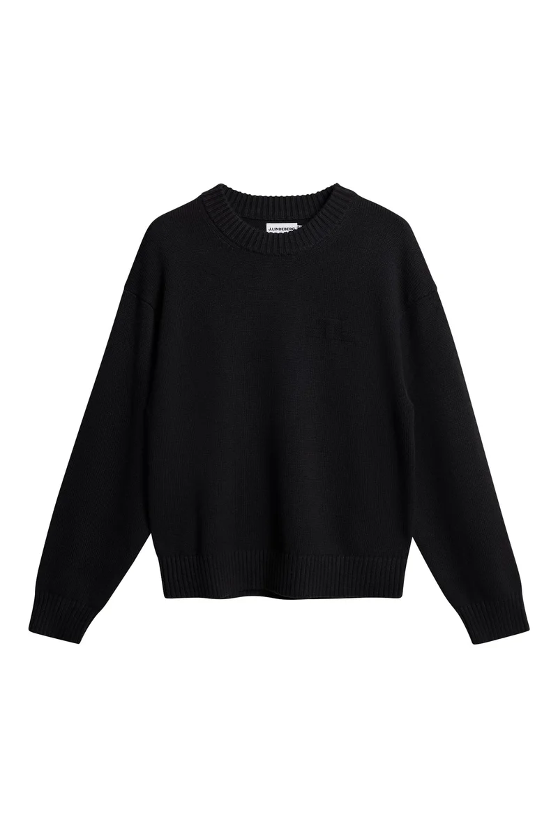 Image of Eddy Cotton Wool Crew Neck / Black