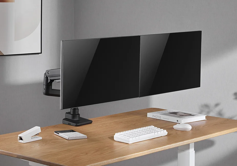 Heavy Duty Dual Monitor Gas Spring Desk Mount