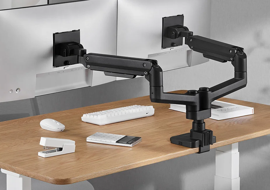 Heavy Duty Dual Monitor Gas Spring Desk Mount