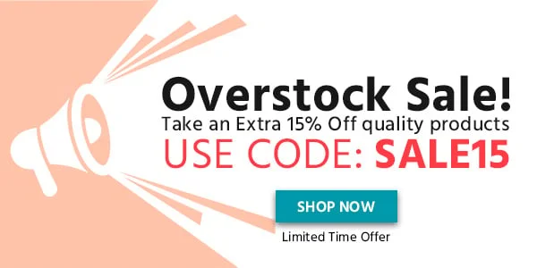 Overstock Sale. Take An Extra 15% Off Quality Products. Use Code: SALE15. Shop Now. Limited Time Offer.