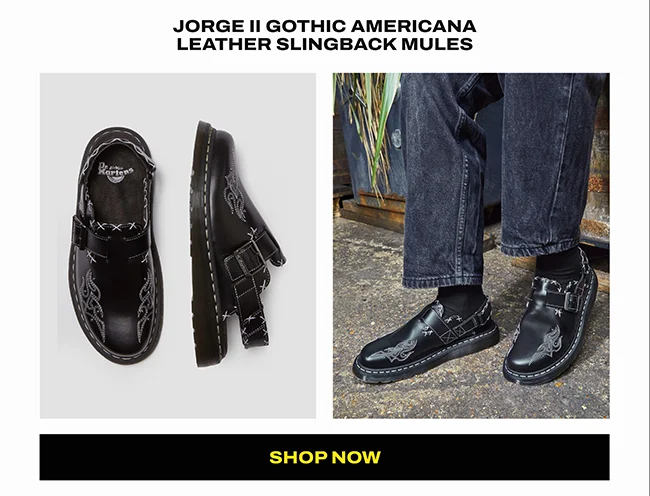 Jorge II Gothic Americana Leather Slingback Mules