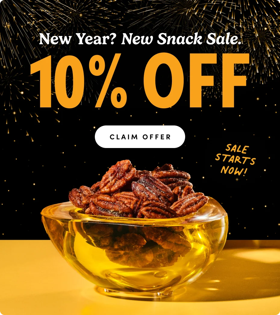 New Year? New Snack Sale. 10% Off; Claim Offer
