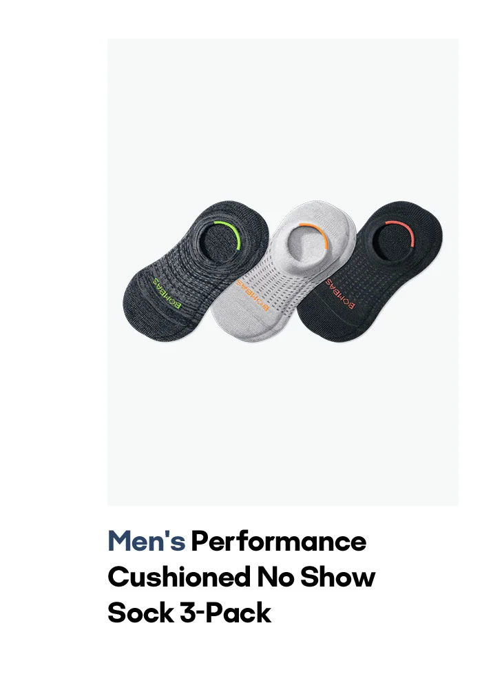 Men's Performance Cushioned No Show Sock 3-Pack