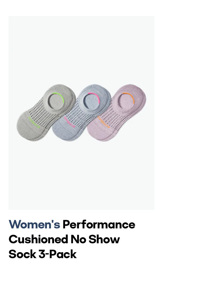 Women's Performance Cushioned No Show Sock 3-Pack