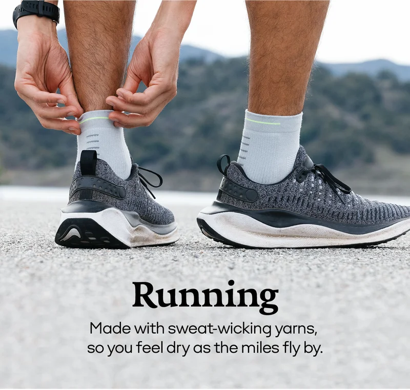 Running | Made with sweat-wicking yarns, so you feel dry as the miles fly by.