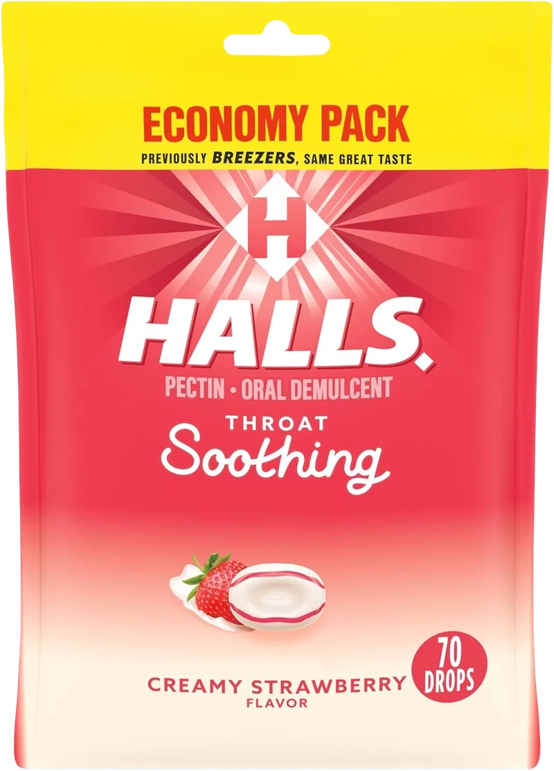 Image of Halls Breezers Creamy Strawberry Cough Drops