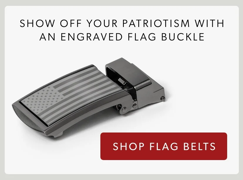 Show off your patriotism with an engraved flag buckle