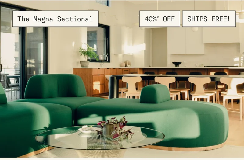40%* off & free shipping on The Magna Sectional