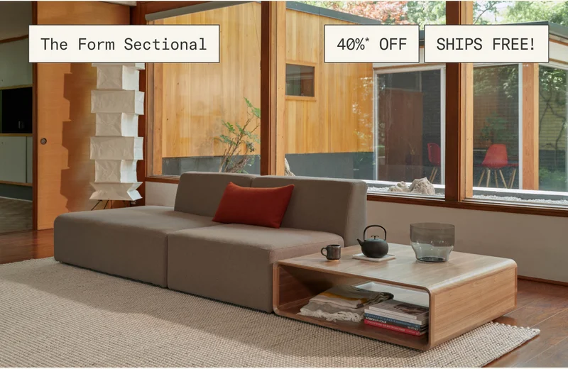 40%* off & free shipping on The Form Sectional