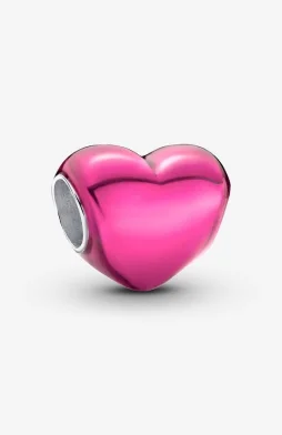 Metallic Pink Heart Charm Metallic Pink Heart Charm