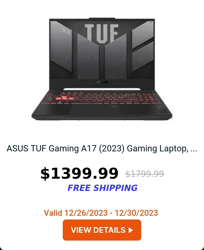 ASUS TUF Gaming A17 (2023) Gaming Laptop, ...
