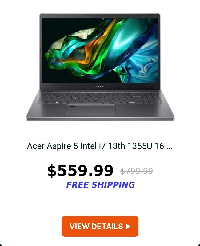 Acer Aspire 5 Intel i7 13th 1355U 16 ...