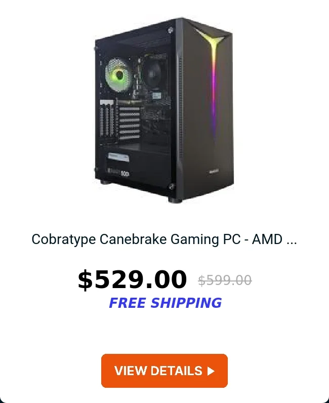 Cobratype Canebrake Gaming PC - AMD ...