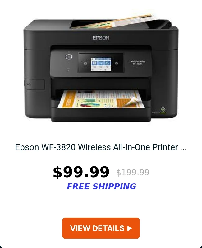 Epson WF-3820 Wireless All-in-One Printer ...