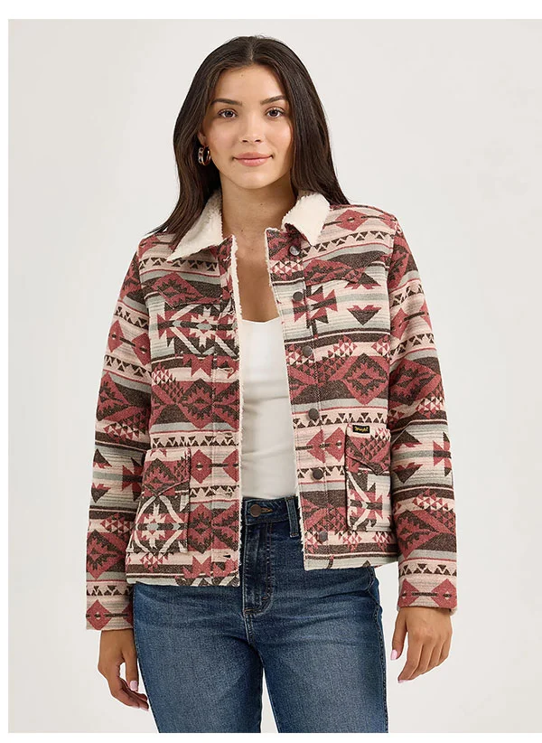 Women's Wrangler® Sherpa Lined Jacquard Barn Jacket