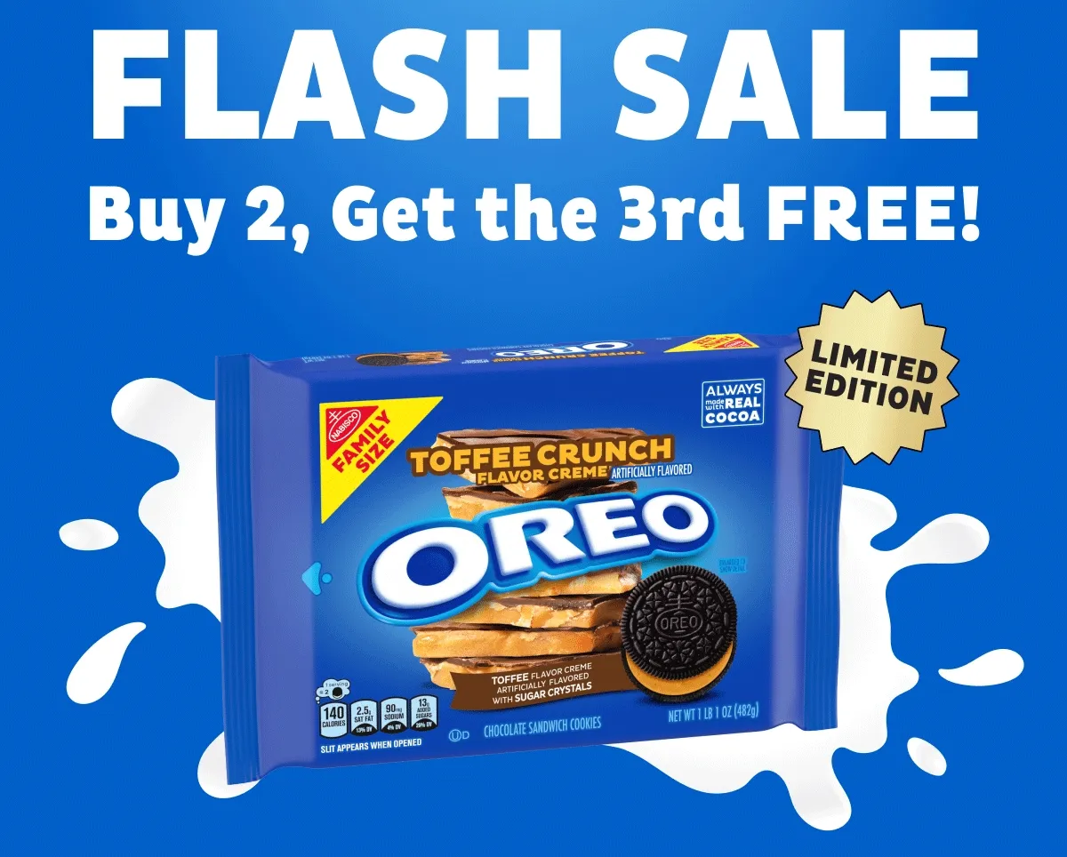 Buy 2, get the 3rd free with code OREOTC. offer ends 3/24 ay 11:59PM