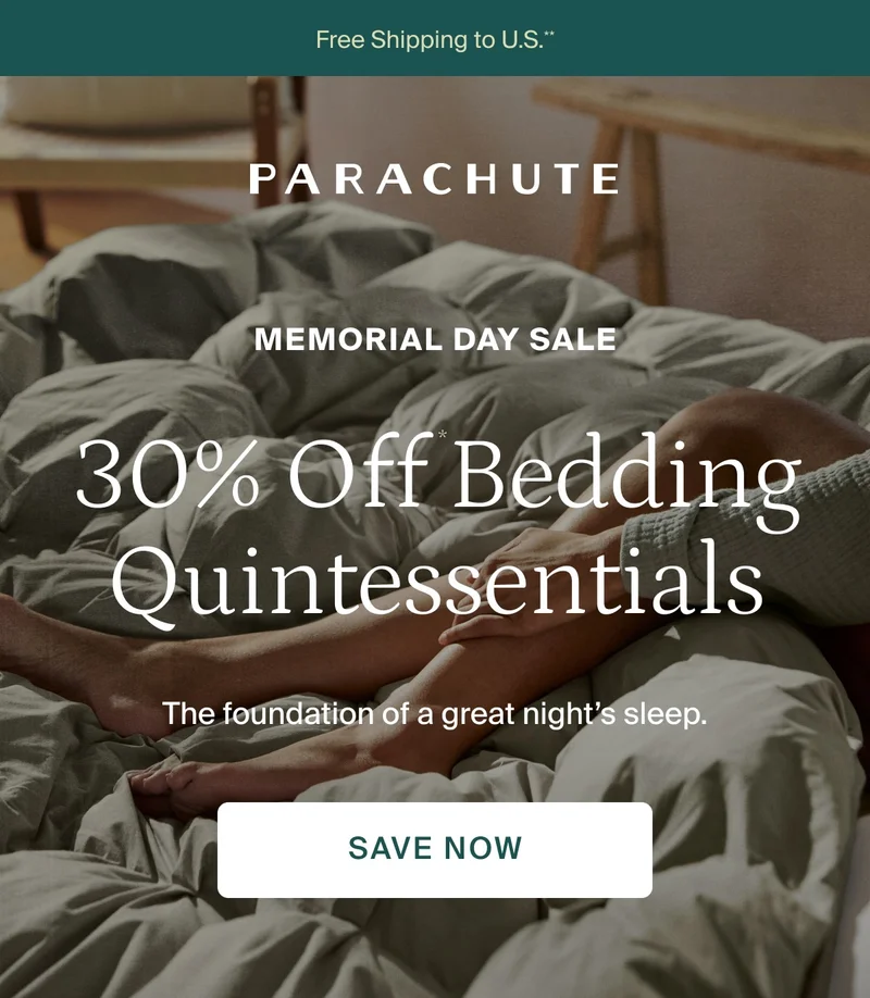 30% Off bedding quintessentials. Save now.