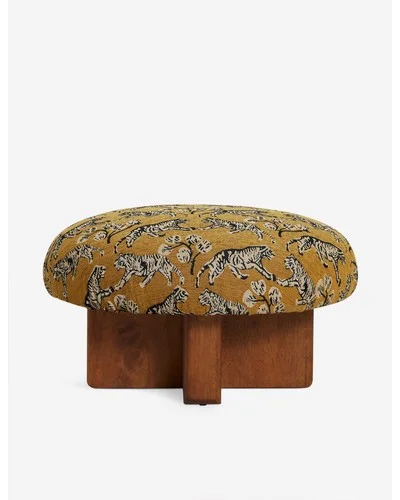 Dashell Ottoman by Sarah Sherman Samuel-Goldenrod Tiger