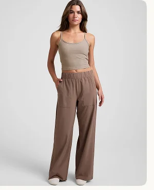 Easy Wide Leg Pant in Khaki