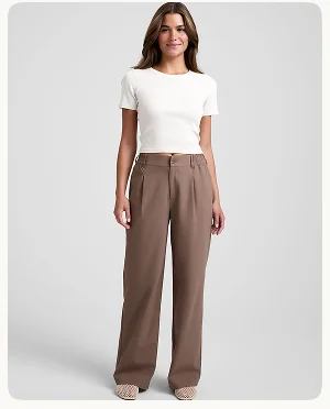 Status Wide Leg Trouser in Khaki