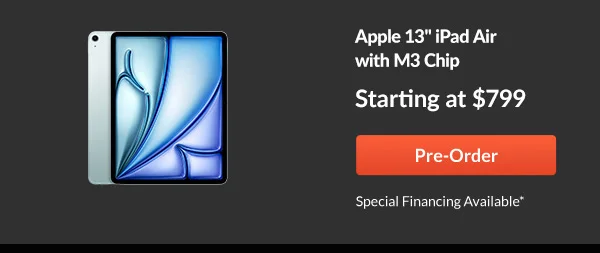Apple 13inches iPad Air with M3 Chip   |   Pre-Order
