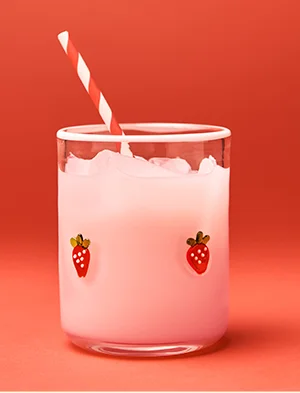 Strawberry icon juice glass