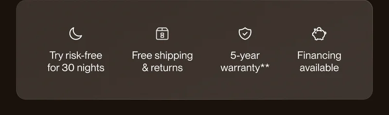 Try risk-free for 30 nights | Free shipping & returns | 5-year warranty
