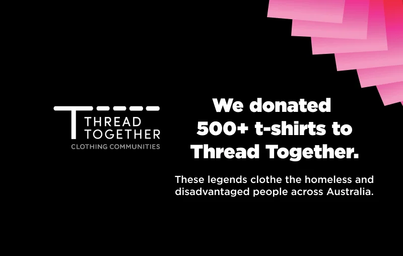 We donated  500+ t-shirts to Thread Together.
