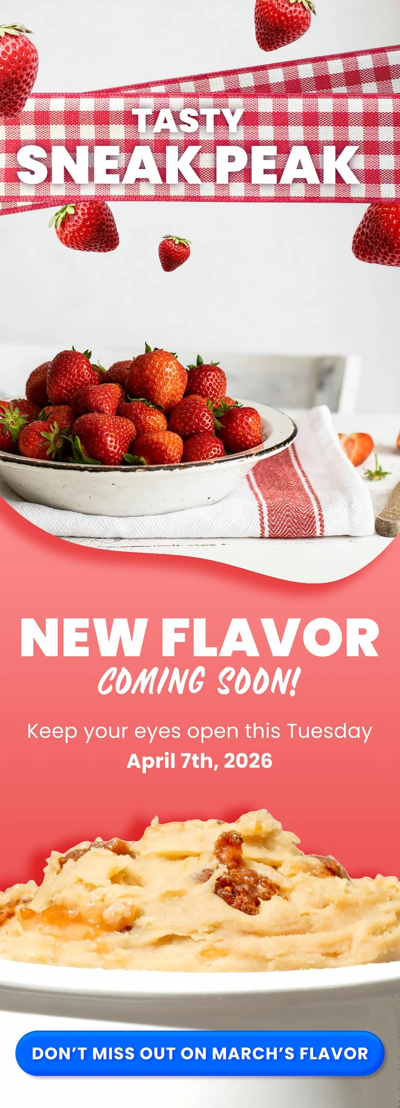 New flavor coming this upcoming Tuesday! Depictions of Strawberries