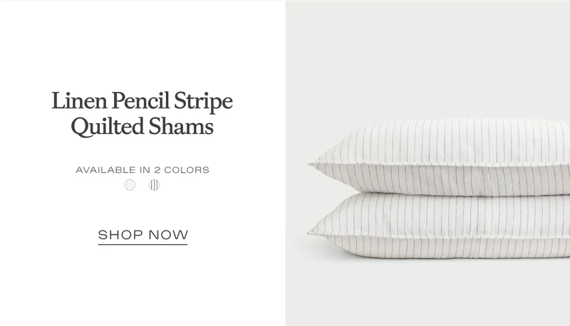 Shop The Linen Pencil Strip Quilted Shams
