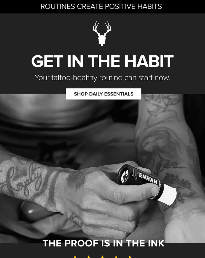 get in the habit. Your tattoo- healthy routine can start now.