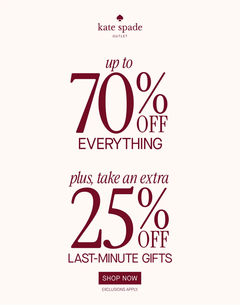 up to 70% off everything plus, an extra 20% off select styles