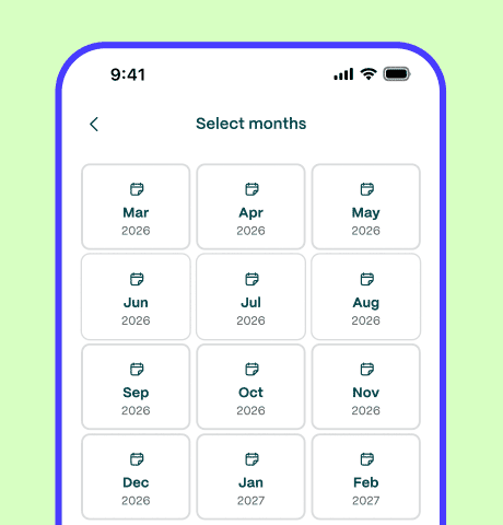 Choose months Choose months