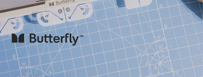 Butterfly logo with the Application System in the background