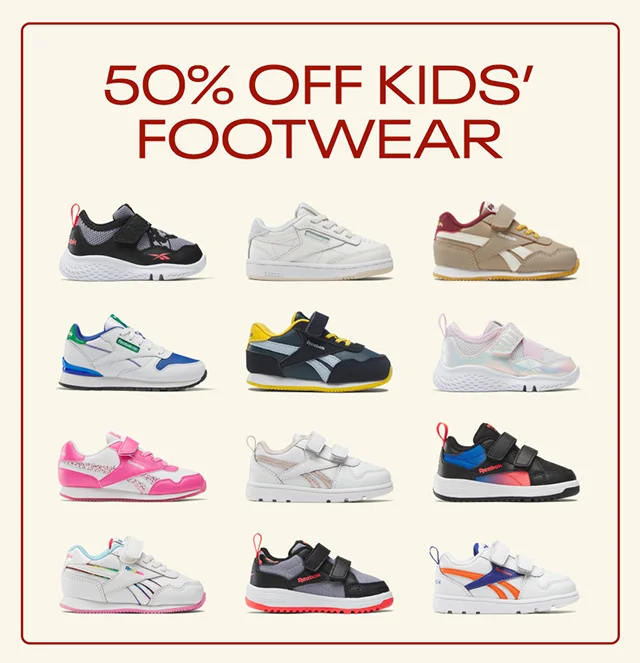 50% OFF KID'S FOOTWEAR