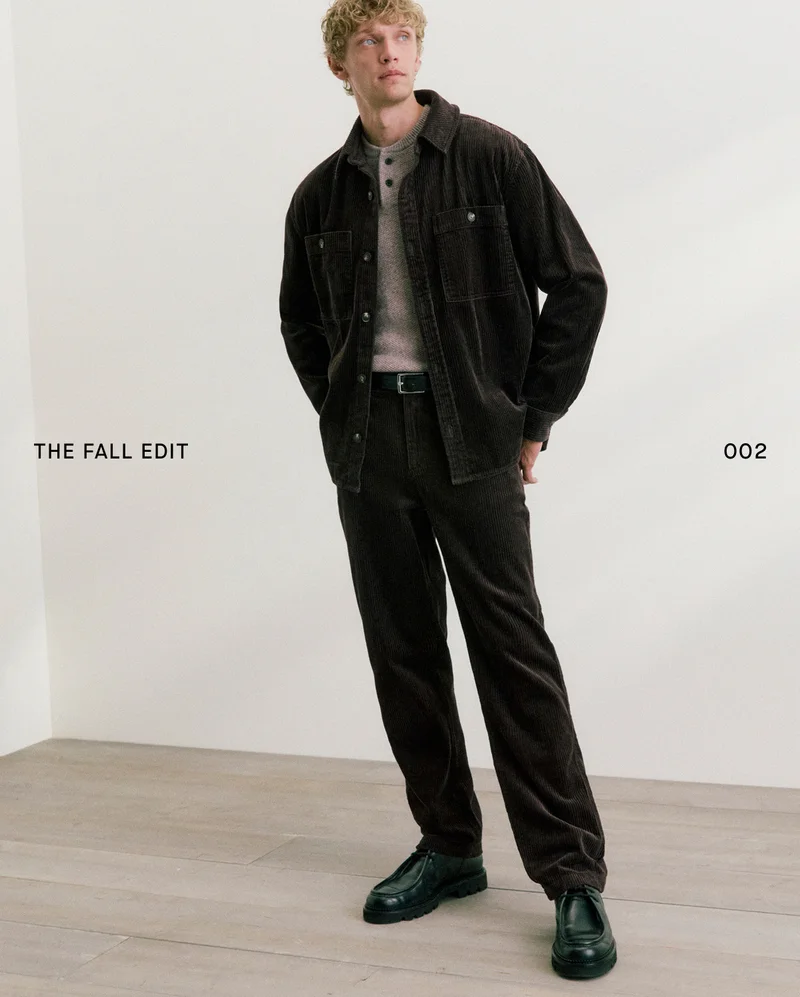 Image | The Fall Edit 002 | Model in Wide Wale Corduroy Shirt and Wide Wale Corduroy Trouser.