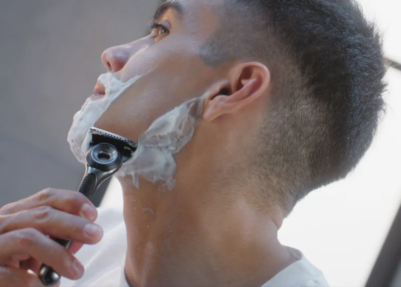 Gillette razor in use
