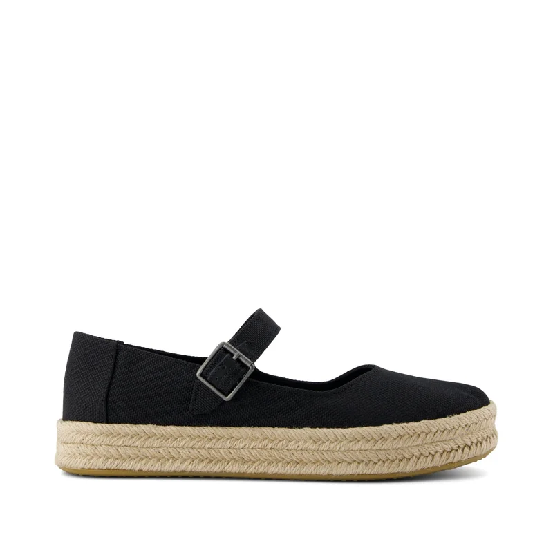 Image of Carolina Mary Jane Espadrille Black Heavy Canvas