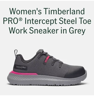 Women's Timberland PRO Intercept Steel Toe Work Sneaker In Grey Women's Timberland PRO Intercept Steel Toe Work Sneaker In Grey