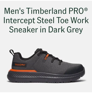 Men's Timberland PRO Intercept Steel Toe Work Sneaker In Dark Grey Men's Timberland PRO Intercept Steel Toe Work Sneaker In Dark Grey