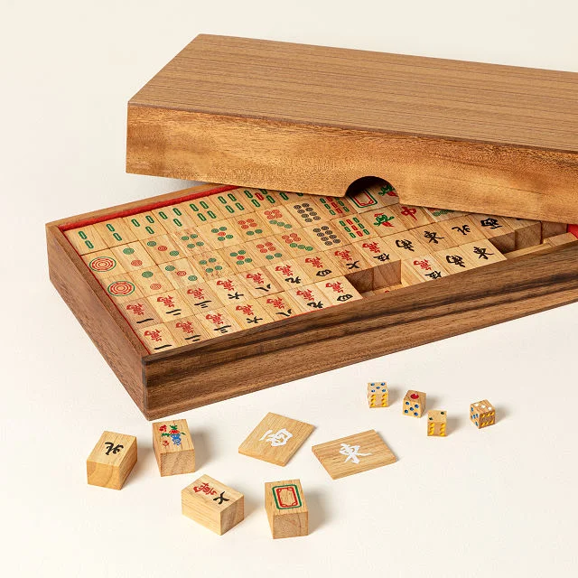 Mango Wood Artisan Mah Jong Set