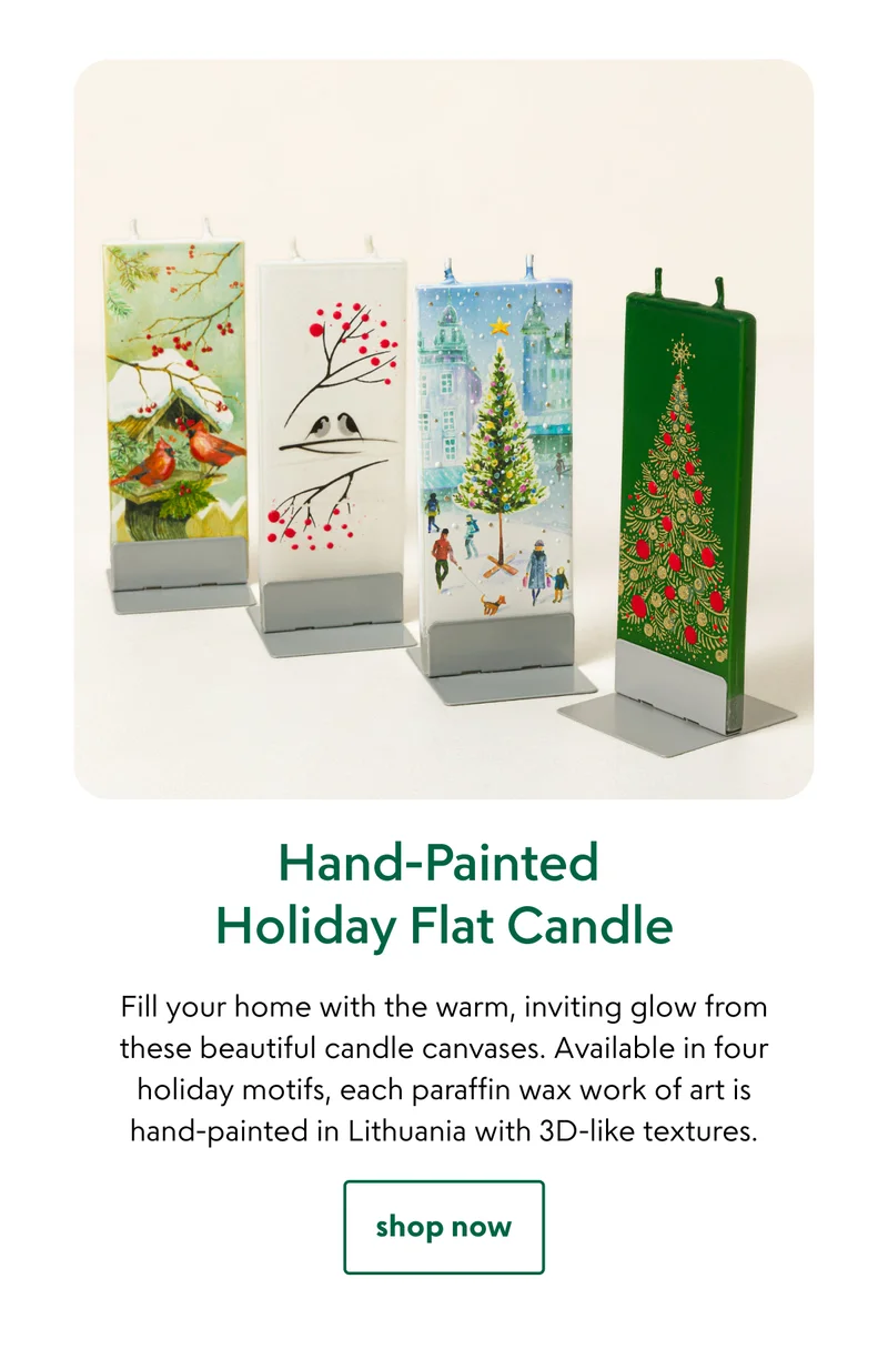 Hand-Painted Holiday Flat Candle