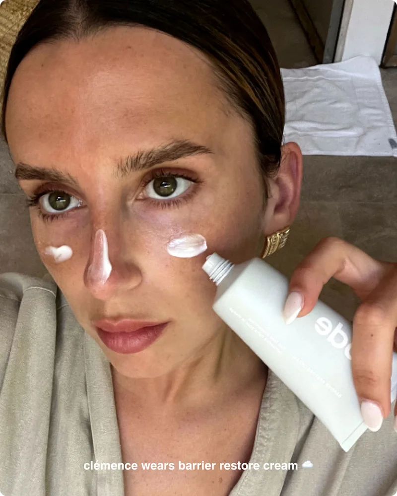 clemence wears barrier restore cream