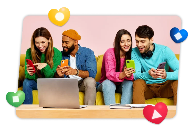 A group of friends playing Kahoot!
