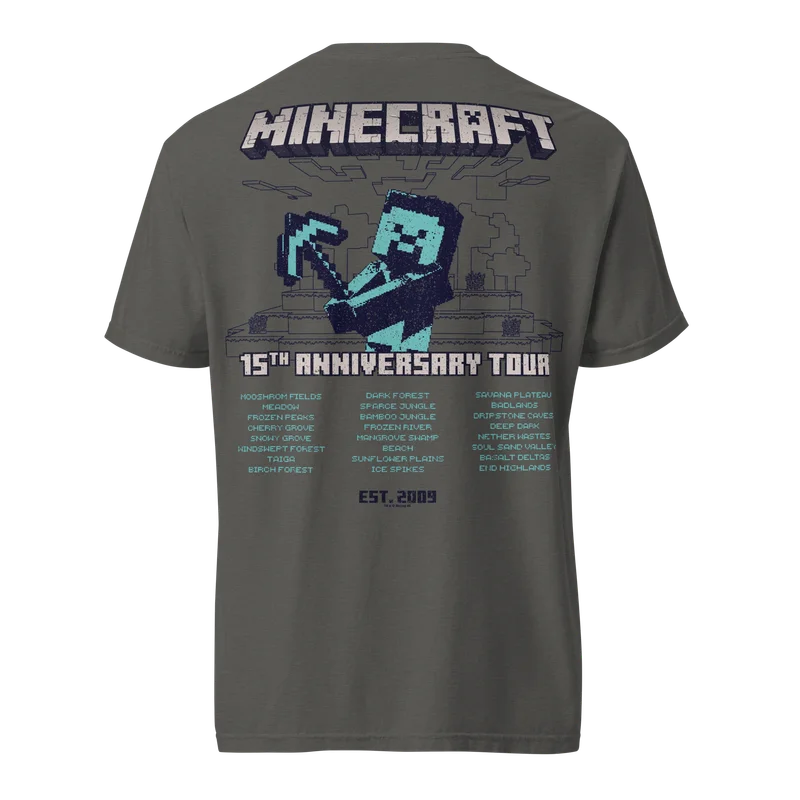 Image of Minecraft 15th Anniversary Vintage Tour T-Shirt