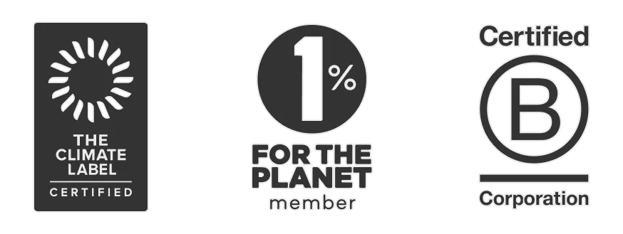 Climate Neutral, 1% For the Planet, Certified B Corp