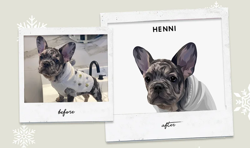 Modern Pet Portrait photo to artwork
